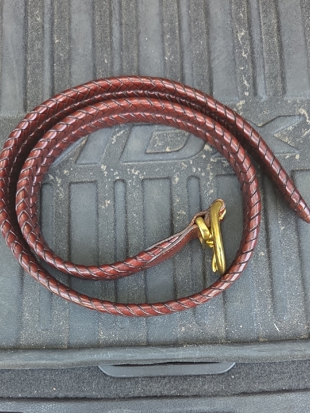 Coach Braided Leather Belt Bag Strap in Brown with Gold Hardware